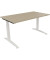 Schreibtisch All in One, manuell h&ouml;henverstellbar, 65-85cm (H), 140x70cm (BxT), rechteckig, eiche natur / wei&szlig;