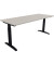 Schreibtisch All in One, manuell höhenverstellbar, 65-85cm (H), 140x70cm (BxT), rechteckig, akazie hell / weiß