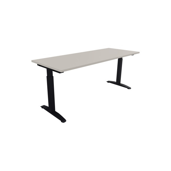 4003969072046 - Schreibtisch All in One 810023772 manuell höhenverstellbar 65-85cm (H) 140x70cm (BxT) rechteckig akazie hell   verkehrsweiß