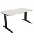 Schreibtisch All in One, manuell höhenverstellbar, 65-85cm (H), 140x80cm (BxT), rechteckig, weiß / anthrazit metallic