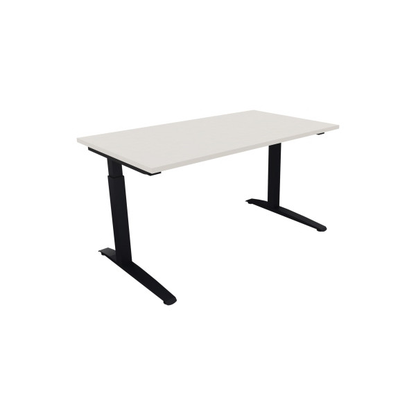 4003969072589 - Schreibtisch All in One 810023801 manuell höhenverstellbar 65-85cm (H) 140x80cm (BxT) rechteckig weiß   anthrazitmetallic 4