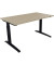 Schreibtisch All in One, manuell höhenverstellbar, 65-85cm (H), 140x80cm (BxT), rechteckig, eiche natur / anthrazit metallic