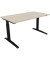 Schreibtisch All in One, manuell höhenverstellbar, 65-85cm (H), 140x80cm (BxT), rechteckig, akazie hell / anthrazit metallic