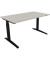 Schreibtisch All in One, manuell höhenverstellbar, 65-85cm (H), 140x80cm (BxT), rechteckig, lichtgrau / anthrazit metallic