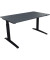 Schreibtisch All in One, manuell höhenverstellbar, 65-85cm (H), 140x80cm (BxT), rechteckig, lavagrau / anthrazit metallic