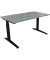 Schreibtisch All in One, manuell höhenverstellbar, 65-85cm (H), 140x80cm (BxT), rechteckig, beton hell / anthrazit metallic