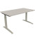 Schreibtisch All in One, manuell höhenverstellbar, 65-85cm (H), 140x80cm (BxT), rechteckig, lichtgrau / silberaluminium