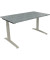 Schreibtisch All in One, manuell h&ouml;henverstellbar, 65-85cm (H), 140x80cm (BxT), rechteckig, beton hell / silberaluminium