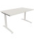 Schreibtisch All in One, manuell höhenverstellbar, 65-85cm (H), 140x80cm (BxT), rechteckig, weiß / weiß
