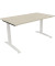 Schreibtisch All in One, manuell höhenverstellbar, 65-85cm (H), 140x80cm (BxT), rechteckig, akazie hell / weiß