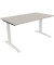 Schreibtisch All in One, manuell höhenverstellbar, 65-85cm (H), 140x80cm (BxT), rechteckig, lichtgrau / weiß