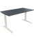 Schreibtisch All in One, manuell höhenverstellbar, 65-85cm (H), 140x80cm (BxT), rechteckig, lavagrau / weiß