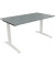 Schreibtisch All in One, manuell höhenverstellbar, 65-85cm (H), 140x80cm (BxT), rechteckig, beton hell / weiß
