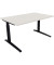 Schreibtisch All in One, manuell höhenverstellbar, 65-85cm (H), 140x90cm (BxT), rechteckig, weiß / anthrazit metallic
