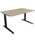 Schreibtisch All in One, manuell höhenverstellbar, 65-85cm (H), 140x90cm (BxT), rechteckig, eiche natur / anthrazit metallic