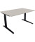 Schreibtisch All in One, manuell höhenverstellbar, 65-85cm (H), 140x90cm (BxT), rechteckig, lichtgrau / anthrazit metallic