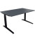Schreibtisch All in One, manuell höhenverstellbar, 65-85cm (H), 140x90cm (BxT), rechteckig, lavagrau / anthrazit metallic
