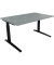 Schreibtisch All in One, manuell höhenverstellbar, 65-85cm (H), 140x90cm (BxT), rechteckig, beton hell / anthrazit metallic