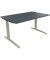 Schreibtisch All in One, manuell höhenverstellbar, 65-85cm (H), 140x90cm (BxT), rechteckig, lavagrau / silberaluminium