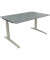 Schreibtisch All in One, manuell höhenverstellbar, 65-85cm (H), 140x90cm (BxT), rechteckig, beton hell / silberaluminium