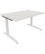 Schreibtisch All in One, manuell höhenverstellbar, 65-85cm (H), 140x90cm (BxT), rechteckig, weiß / weiß