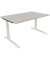 Schreibtisch All in One, manuell höhenverstellbar, 65-85cm (H), 140x90cm (BxT), rechteckig, lichtgrau / weiß