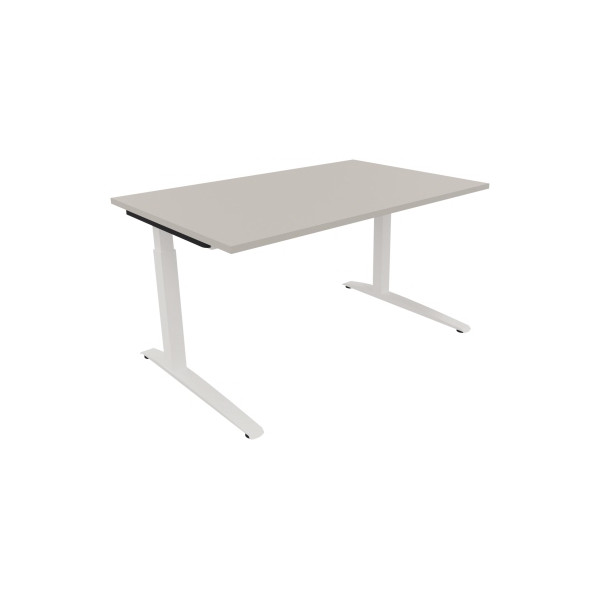 4003969072336 - Schreibtisch All in One 810024381 manuell höhenverstellbar 65-85cm (H) 140x90cm (BxT) rechteckig lichtgrau   verkehrsweiß 4