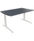 Schreibtisch All in One, manuell höhenverstellbar, 65-85cm (H), 140x90cm (BxT), rechteckig, lavagrau / weiß