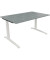 Schreibtisch All in One, manuell höhenverstellbar, 65-85cm (H), 140x90cm (BxT), rechteckig, beton hell / weiß