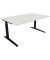 Schreibtisch All in One, manuell höhenverstellbar, 65-85cm (H), 160x100cm (BxT), rechteckig, weiß / anthrazit metallic