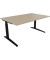 Schreibtisch All in One, manuell höhenverstellbar, 65-85cm (H), 160x100cm (BxT), rechteckig, eiche natur / anthrazit metallic