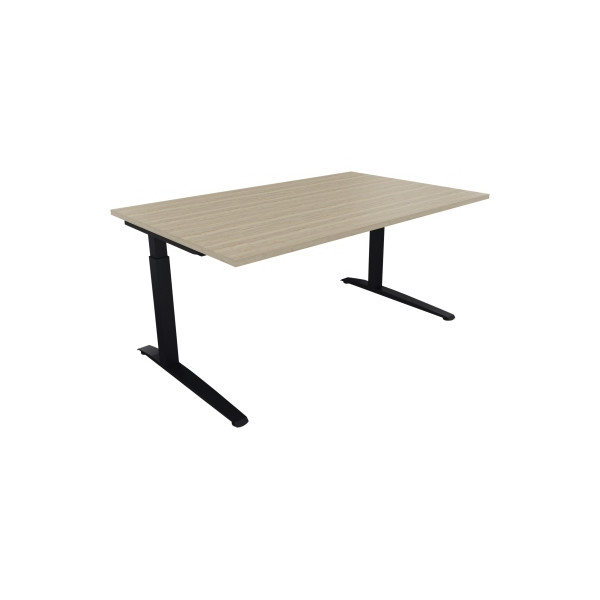 4003969072800 - Schreibtisch All in One 810024471 manuell höhenverstellbar 65-85cm (H) 160x100cm (BxT) rechteckig eiche natur   anthrazitmet