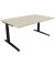 Schreibtisch All in One, manuell höhenverstellbar, 65-85cm (H), 160x100cm (BxT), rechteckig, akazie hell / anthrazit metallic