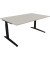 Schreibtisch All in One, manuell höhenverstellbar, 65-85cm (H), 160x100cm (BxT), rechteckig, lichtgrau / anthrazit metallic