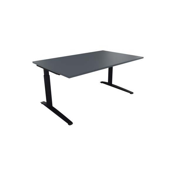 4003969072930 - Schreibtisch All in One 810024482 manuell höhenverstellbar 65-85cm (H) 160x100cm (BxT) rechteckig lavagrau   anthrazitmetall