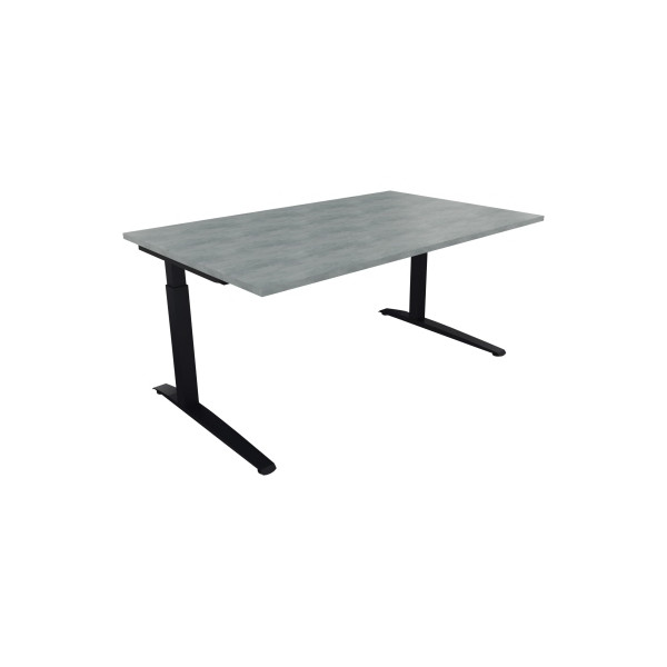 4003969072992 - Schreibtisch All in One 810024483 manuell höhenverstellbar 65-85cm (H) 160x100cm (BxT) rechteckig beton hell   anthrazitmeta