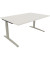 Schreibtisch All in One, manuell höhenverstellbar, 65-85cm (H), 160x100cm (BxT), rechteckig, weiß / silberaluminium