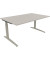 Schreibtisch All in One, manuell höhenverstellbar, 65-85cm (H), 160x100cm (BxT), rechteckig, lichtgrau / silberaluminium