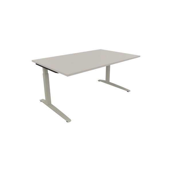 4003969072916 - Schreibtisch All in One 810024581 manuell höhenverstellbar 65-85cm (H) 160x100cm (BxT) rechteckig lichtgrau   silberaluminiu