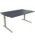 Schreibtisch All in One, manuell höhenverstellbar, 65-85cm (H), 160x100cm (BxT), rechteckig, lavagrau / silberaluminium