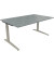 Schreibtisch All in One, manuell höhenverstellbar, 65-85cm (H), 160x100cm (BxT), rechteckig, beton hell / silberaluminium