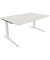 Schreibtisch All in One, manuell höhenverstellbar, 65-85cm (H), 160x100cm (BxT), rechteckig, weiß / weiß