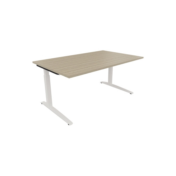 4003969072893 - Schreibtisch All in One 810024671 manuell höhenverstellbar 65-85cm (H) 160x100cm (BxT) rechteckig eiche natur   weiß 400396