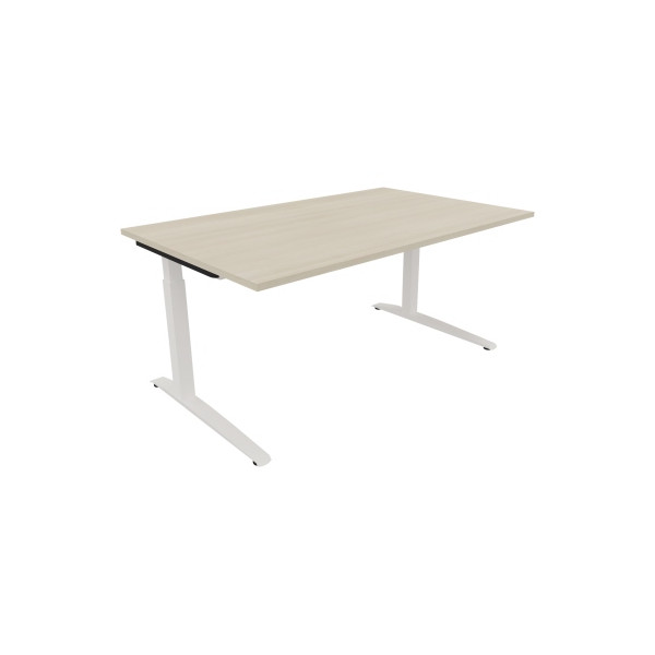 4003969072862 - Schreibtisch All in One 810024672 manuell höhenverstellbar 65-85cm (H) 160x100cm (BxT) rechteckig akazie hell   weiß 400396
