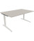 Schreibtisch All in One, manuell höhenverstellbar, 65-85cm (H), 160x100cm (BxT), rechteckig, lichtgrau / weiß