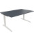 Schreibtisch All in One, manuell höhenverstellbar, 65-85cm (H), 160x100cm (BxT), rechteckig, lavagrau / weiß