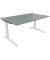 Schreibtisch All in One, manuell höhenverstellbar, 65-85cm (H), 160x100cm (BxT), rechteckig, beton hell / weiß