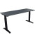 Schreibtisch All in One, manuell höhenverstellbar, 65-85cm (H), 160x60cm (BxT), rechteckig, lavagrau / anthrazit metallic
