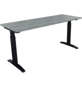 Schreibtisch All in One, manuell höhenverstellbar, 65-85cm (H), 160x60cm (BxT), rechteckig, beton hell / anthrazit metallic
