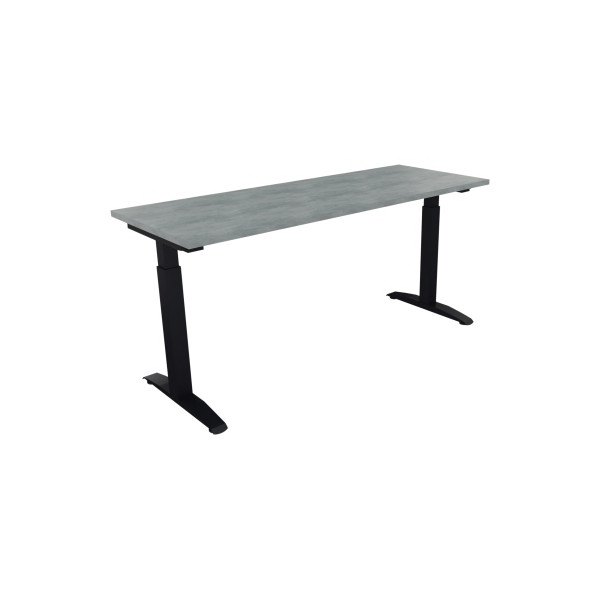 4003969072848 - Schreibtisch All in One 810024783 manuell höhenverstellbar 65-85cm (H) 160x60cm (BxT) rechteckig beton hell   anthrazit meta